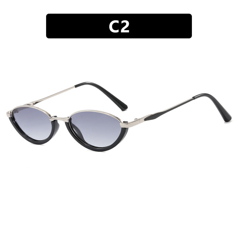 Dame moter Cat-Eye solbriller med to-farget ramme og UV-beskyttelse Luvikno