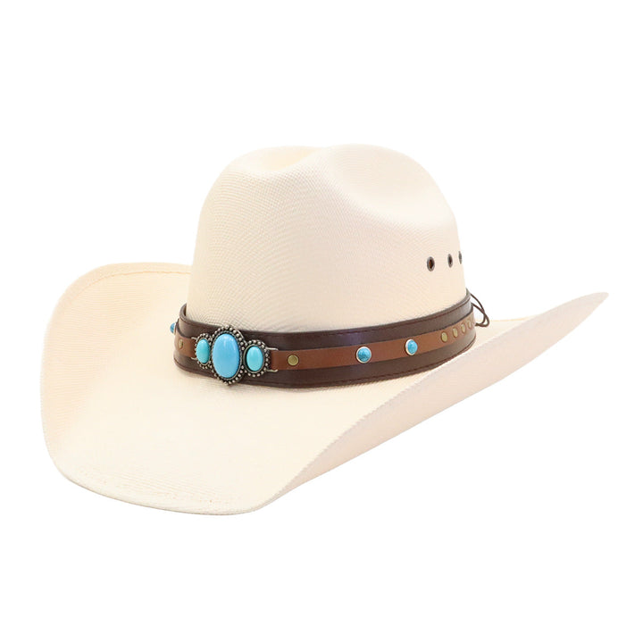 Turquoise Stråhatt Western | Luvikno