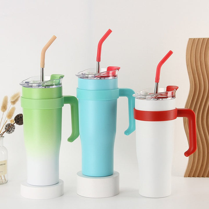 Dame isolasjonsbecher med sugerør og ergonomisk grep Luvikno