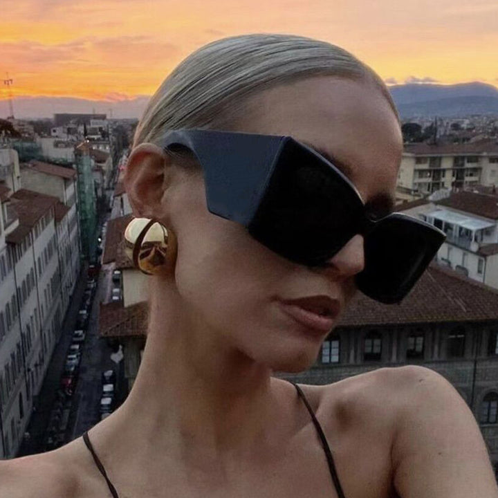 Dame oversized solbriller med stilig katteramsdesign Luvikno