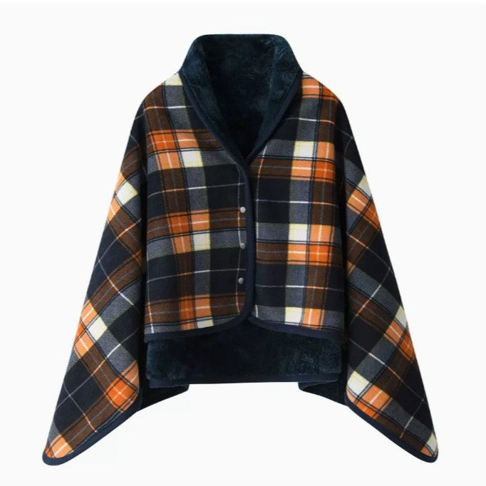 Dame Komfortabel Varmeholdende Poncho-Teppe Luvikno