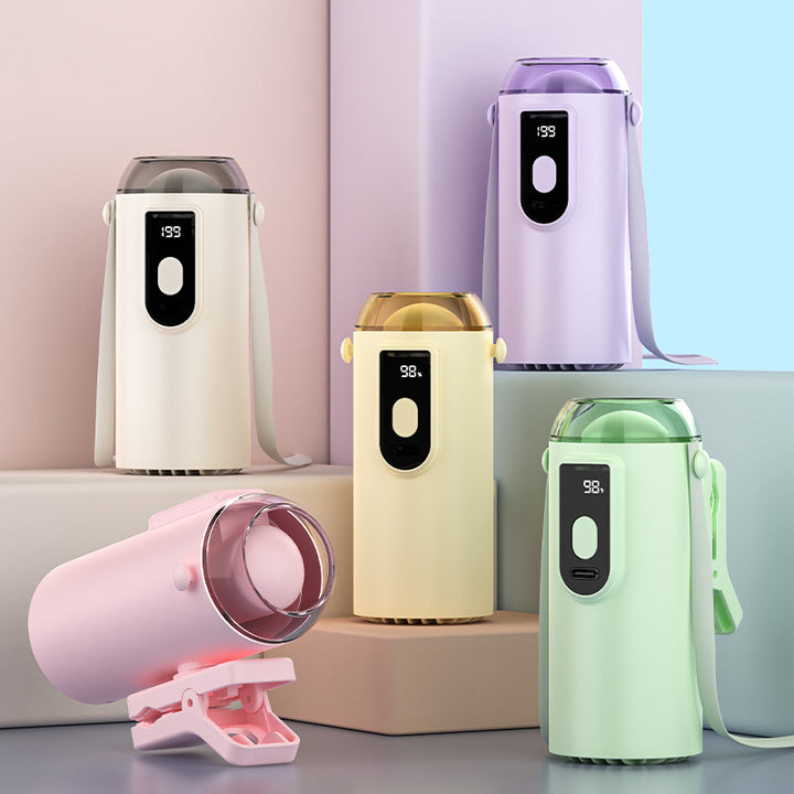 Unisex Bærbar Mini-USB-vifte med digital hastighetsmåler Luvikno