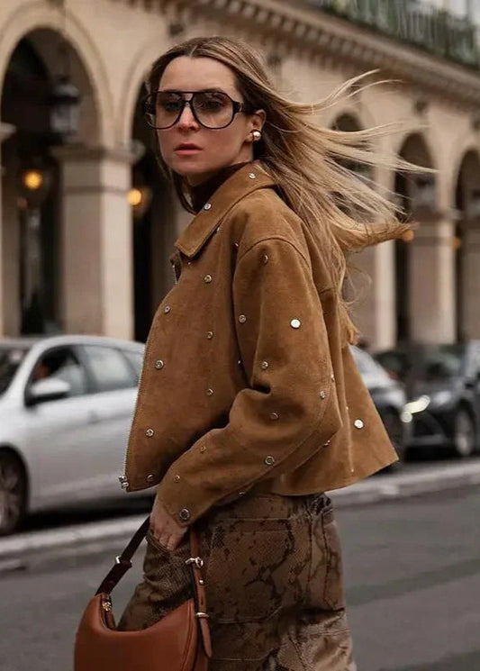 Luvik | Mokkanahka Ge cropped takki