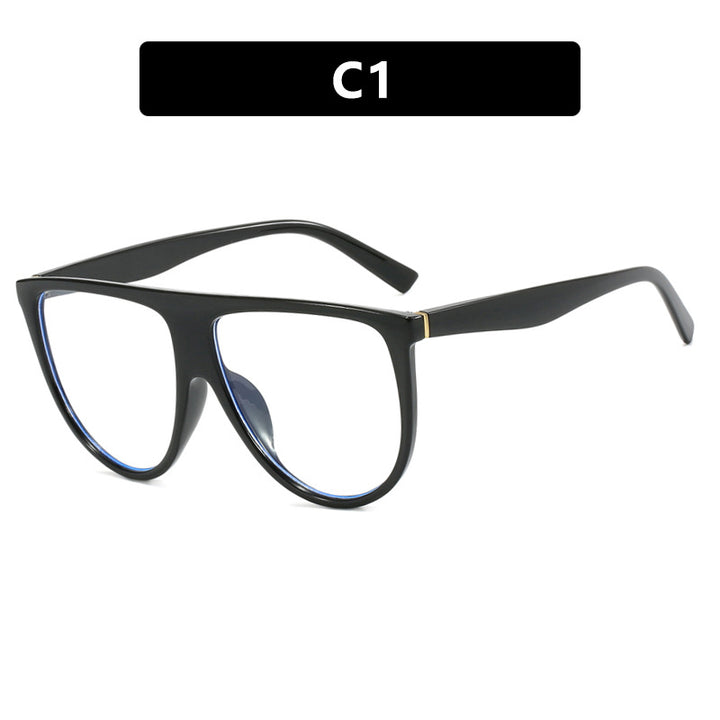 Dame trendy oversized solbriller med stilige transparente rammer Luvikno