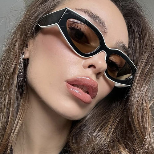 Dame Cat-Eye solbriller med ekstravagant design og beskyttende UV-filter Luvikno
