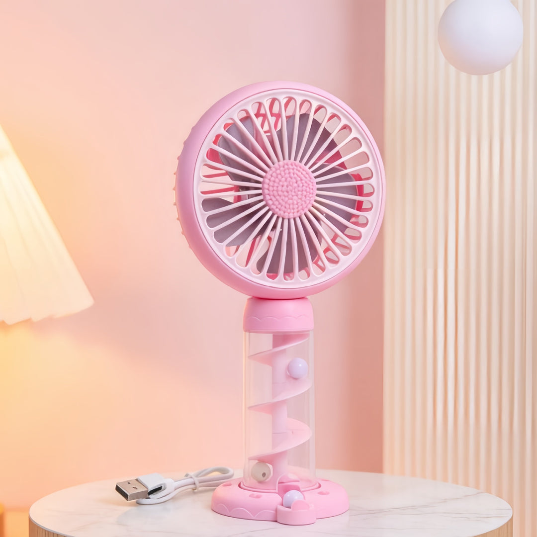 Damer Bærbar Mini-USB-vifte med kreativ spiraldesign Luvikno
