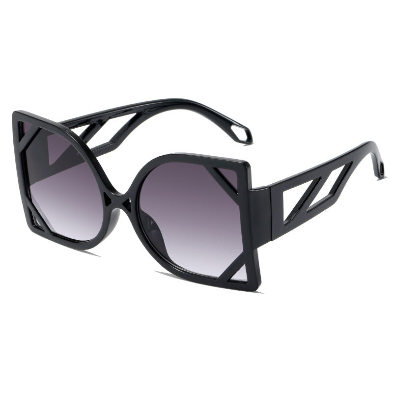 Dame geometrisk solbrille med eksklusiv design og UV-beskyttelse Luvikno