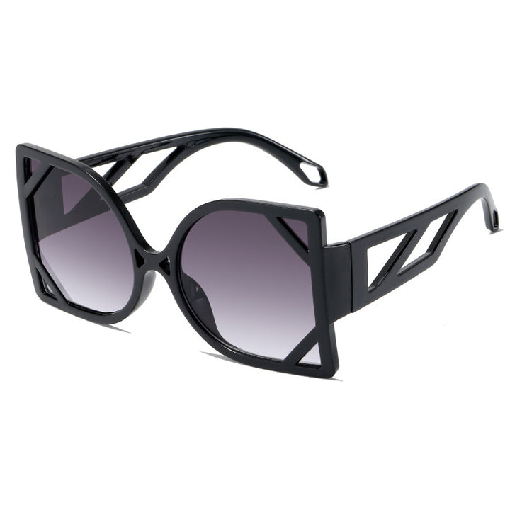 Dame geometrisk solbrille med eksklusiv design og UV-beskyttelse Luvikno