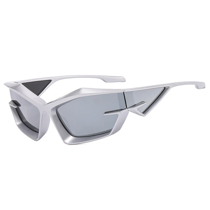 Damer futuristisk solbrille med unikt polygon-design Luvikno