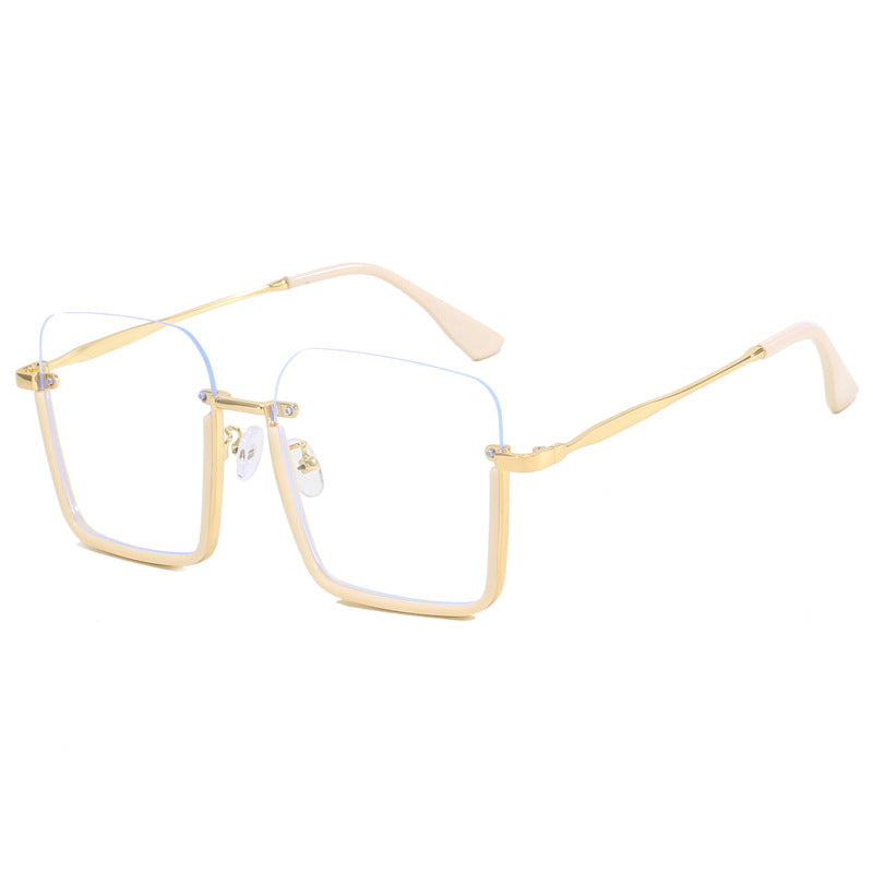 Dame oversized solbrille med elegant geometrisk ramme Luvikno