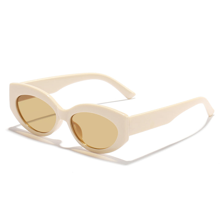 Dame Cat-Eye solbriller med lekent gjennomsiktig design Luvikno