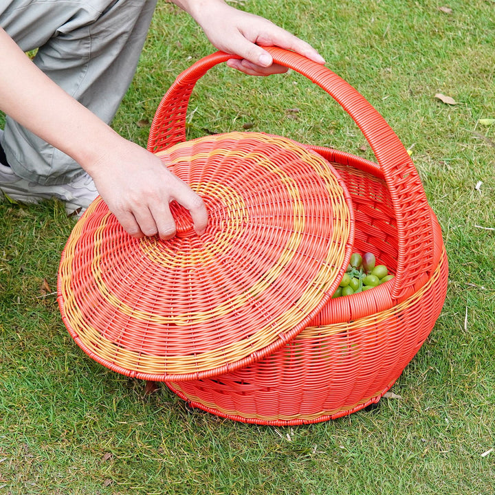 Dame Rattan Oppbevaringskurv med Lokk Luvikno