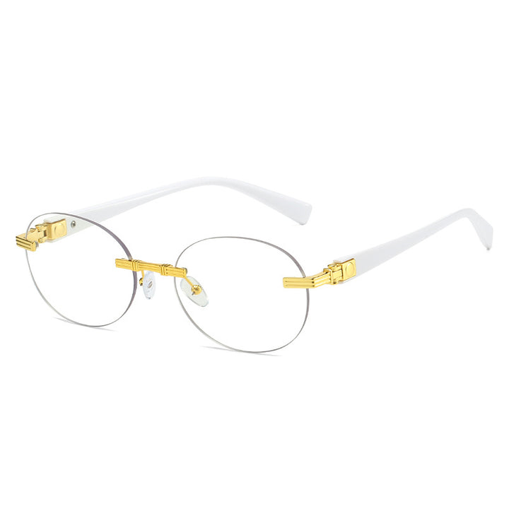 Dame motefull solbrille med gjennomsiktig ramme og fleksibel nesestøtte Luvikno
