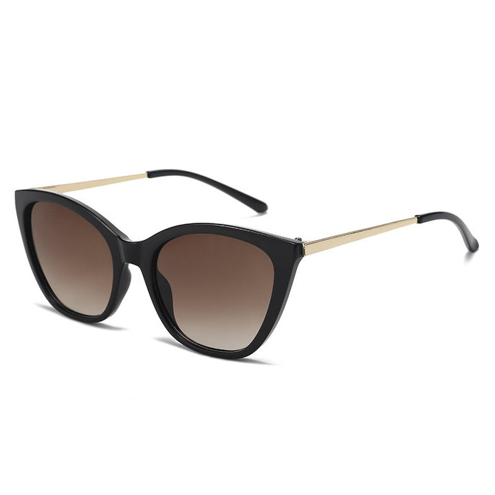 Dame elegant Cat-Eye solbrille med høy kvalitet ramme og UV-beskyttelse Luvikno