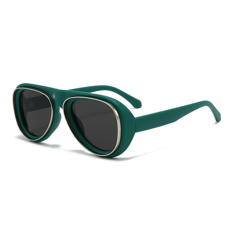 Dame mote retro-solbriller med bred ramme Luvikno
