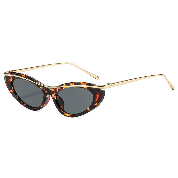 Dame Cat-Eye solbriller med elegant metallramme Luvikno