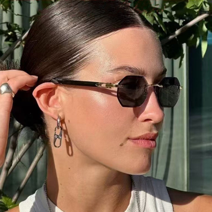Damer elegant Korreksjonsbrille med moderne åttkantet ramme Luvikno