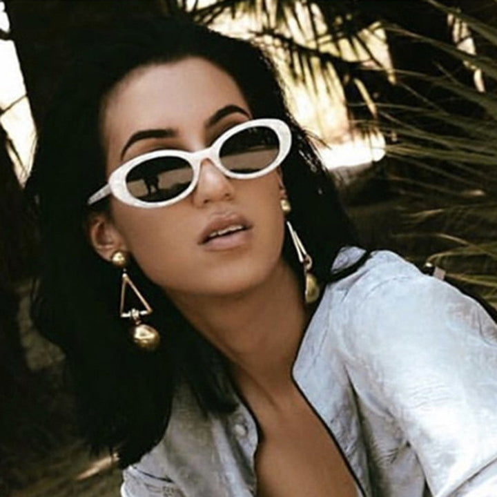 Dame Cat-Eye solbriller med gjennomsiktig ramme og gradient linser Luvikno