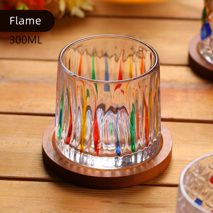 Roterende Multi Farge Flettet Whisky Glass Med Gaveeske | Luvikno