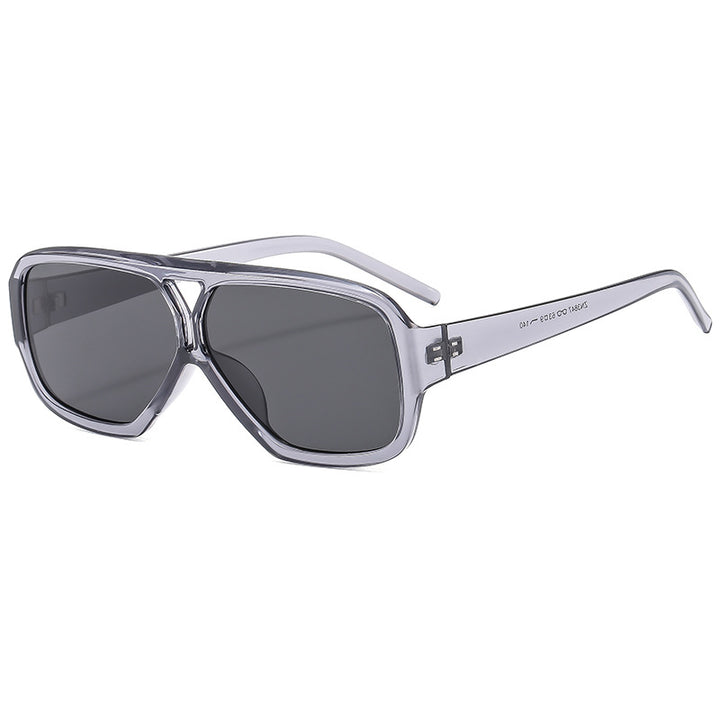 Dame modische oversized solbrille med bred ramme og beskyttende glass Luvikno