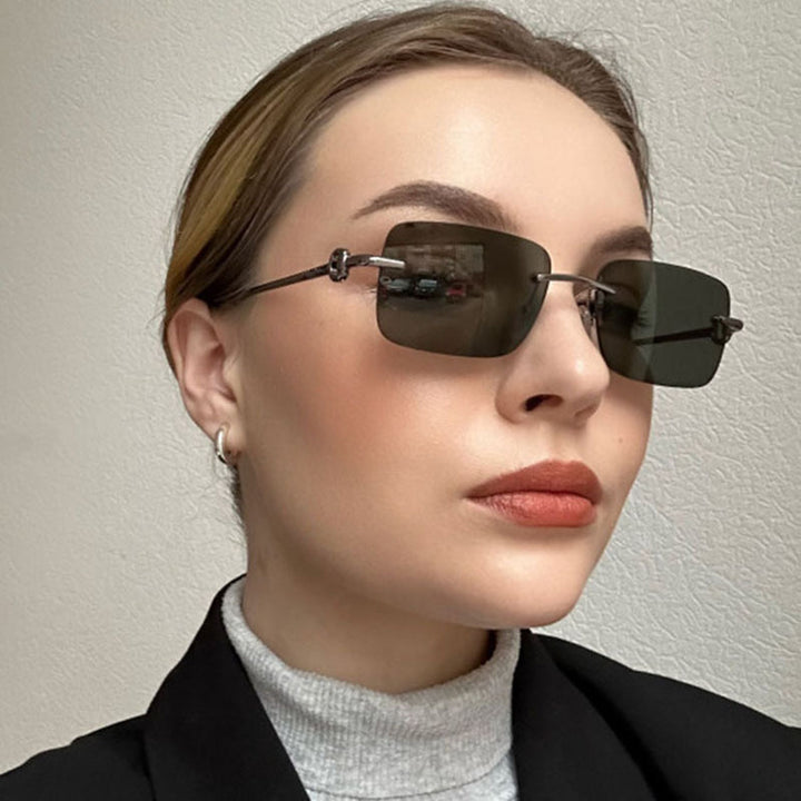 Dame fashionable geometrisk brille Luvikno