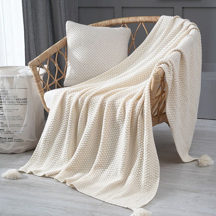 Kvinne Elegant Vaffelstruktur Teppe Luvikno