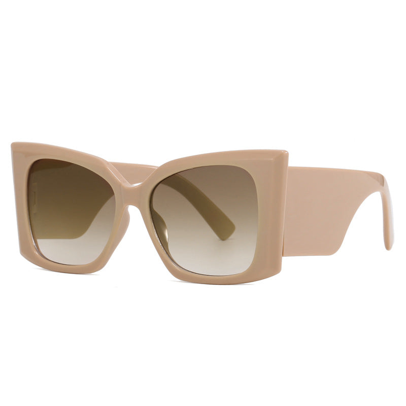 Damer moteriktig oversized solbrille med geometrisk ramme Luvikno