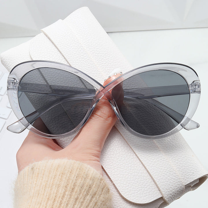 Dame Cat-Eye solbriller med speilfolierte glass Luvikno
