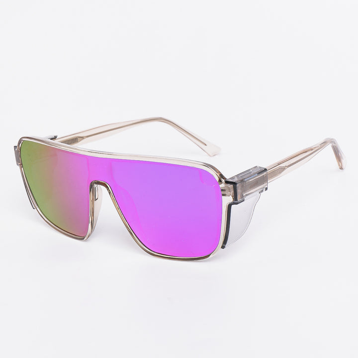 Dame sporty solbriller i futuristisk design med fargede linser Luvikno