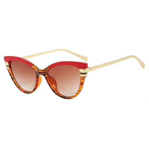 Damer Cat-Eye solbrille med elegante metallakenter Luvikno