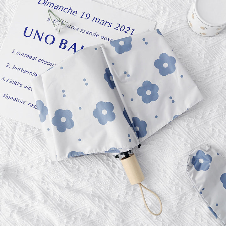 Damer Faltregn paraply med fantastisk blomstedesign Luvikno