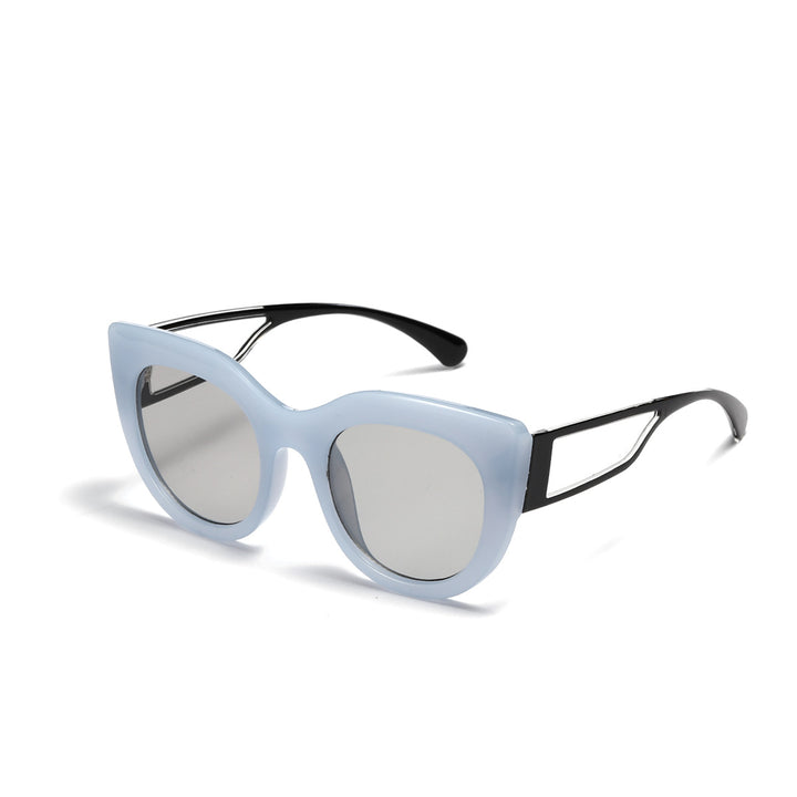 Dame trendy Cat-Eye solbriller med brede UV-beskyttende glas Luvikno