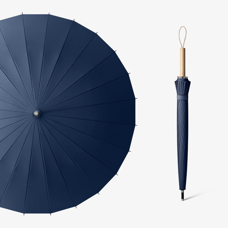 Damer elegant zusammenklappbar paraply med ergonomisk treskaft Luvikno