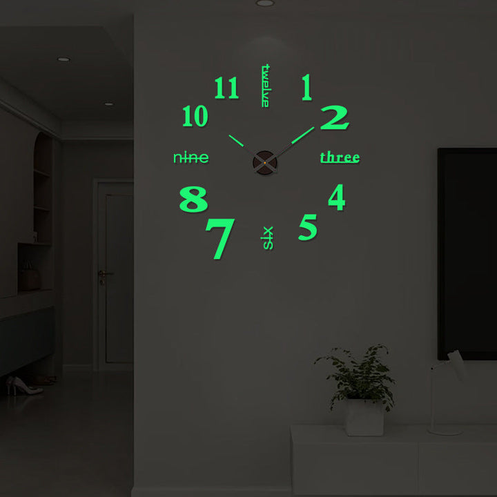 Luminous Uten ramme 3D veggklokke Luvikno