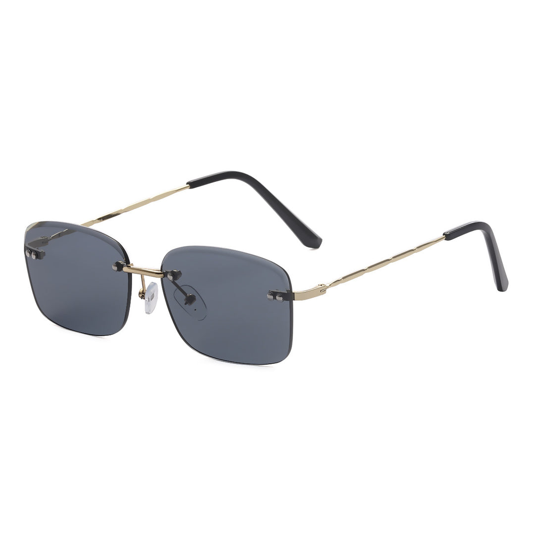 Dame kvadratisk solbrille med polariserte linser og elegant metallramme Luvikno