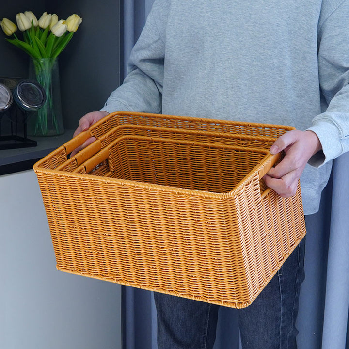 Dame multifunksjonskurv av flettet materiale Luvikno