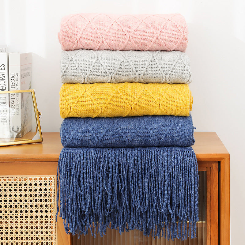 Damer cozy strikket teppe Luvikno