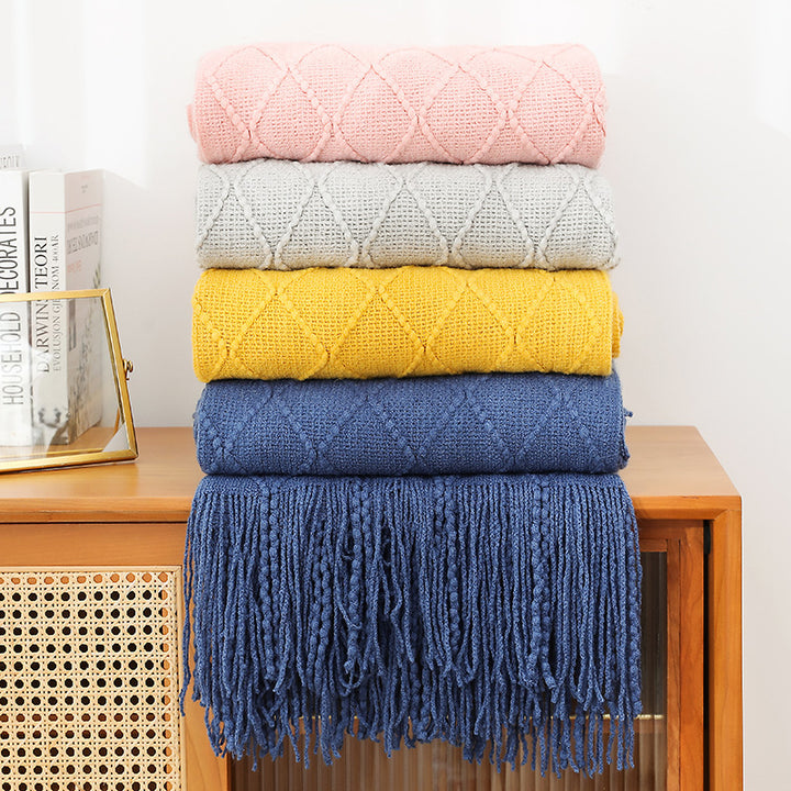 Damer cozy strikket teppe Luvikno