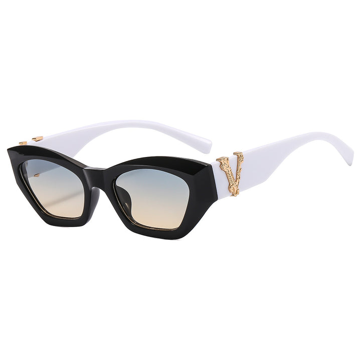 Dame Cat-Eye solbriller med luksuriøse detaljer Luvikno