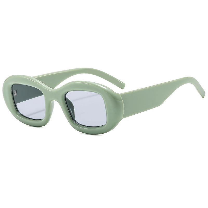 Dame Modisk solbrille med myk, buet ramme Luvikno