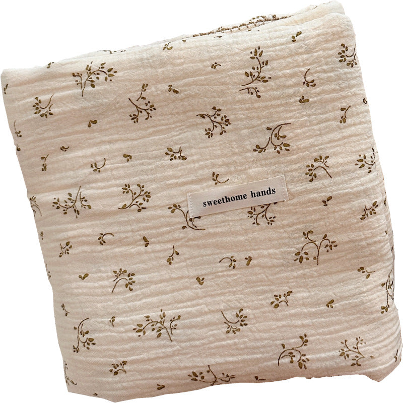 Unisex Cozy Muslin Teppet med Delikat Blomster Mønster Luvikno