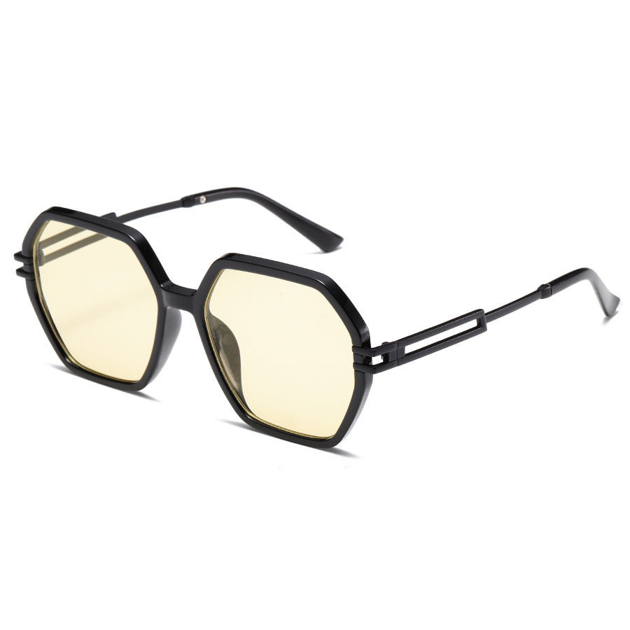 Dame moteriktig solbrille i avantgardistisk heksagon-design Luvikno
