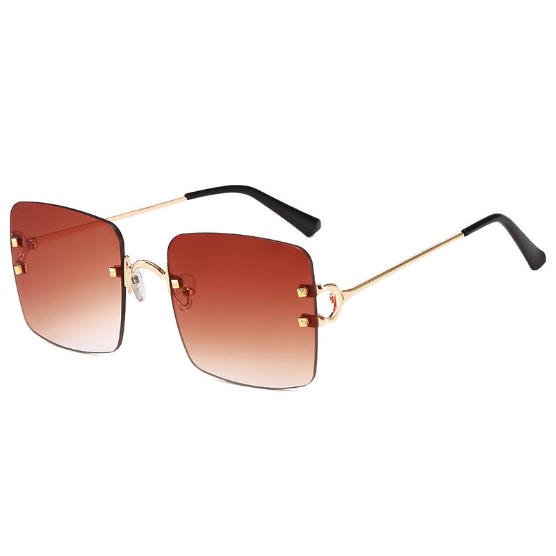 Dame kvadratisk solbrille med elegant metallramme og robuste glass Luvikno