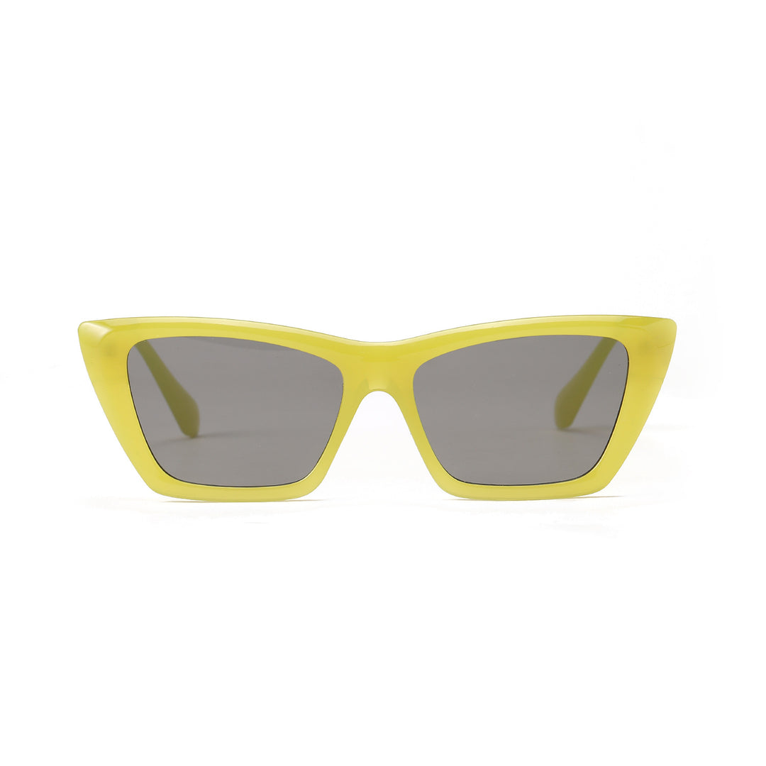 Dame geometrisk solbrille med stilfull plastinn ramme Luvikno