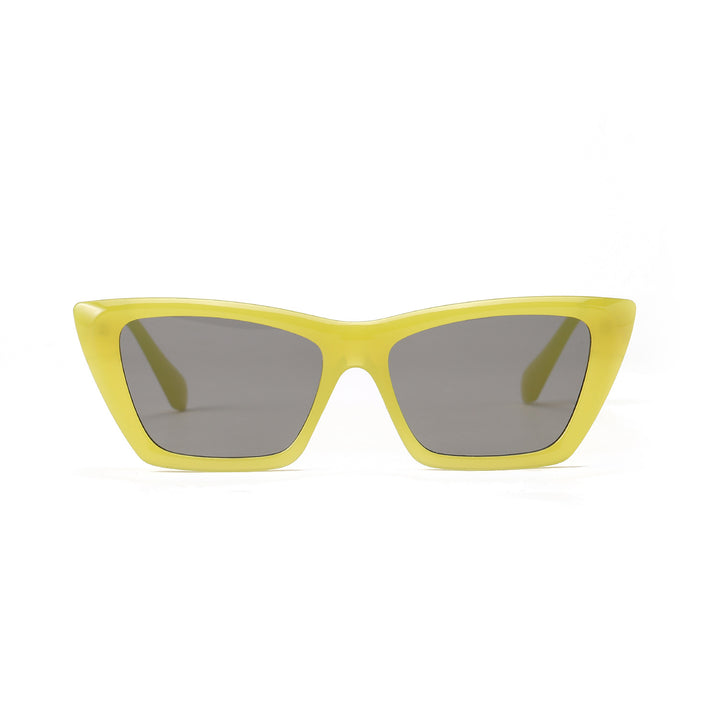 Dame geometrisk solbrille med stilfull plastinn ramme Luvikno
