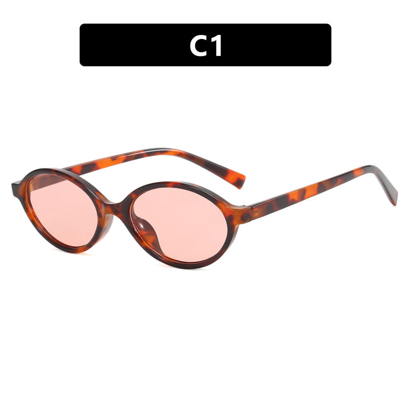 Dame moteriktig oval solbrille med buet ramme og UV-beskyttelse Luvikno