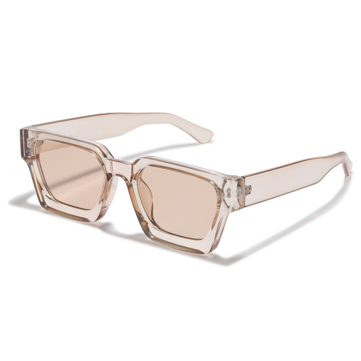 Dame fashion solbrille med klar ramme og gradient linser Luvikno