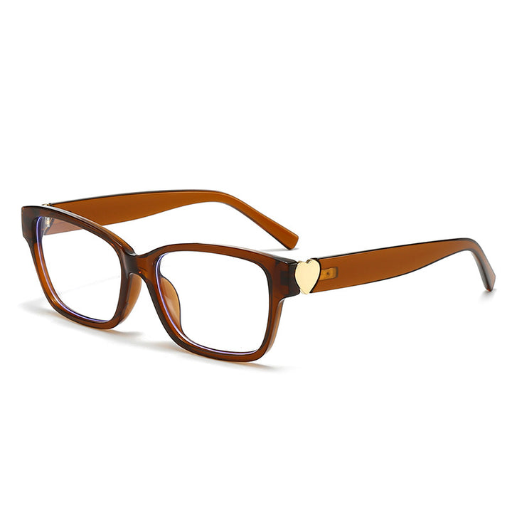 Dame moterik kvadratisk solbrille med hjerte-senter Luvikno