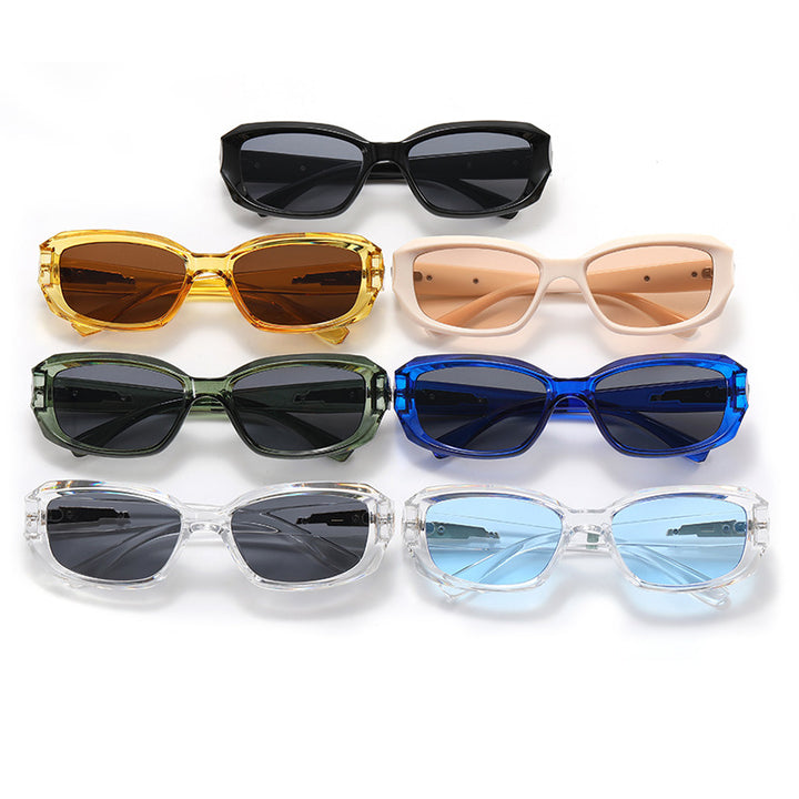 Dame moteriktig oversized solbrille med unik ramme Luvikno