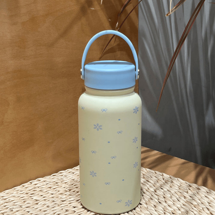 Damen Isoliertrinkflasche mit praktischem Tragegriff und fröhlichem Design Luvikno